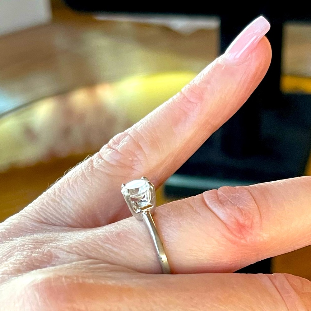 1960s Madeira Solitaire Citrine Signed Sterling Silver Ring HM3